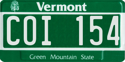 VT license plate COI154