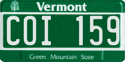 VT license plate COI159