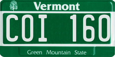 VT license plate COI160