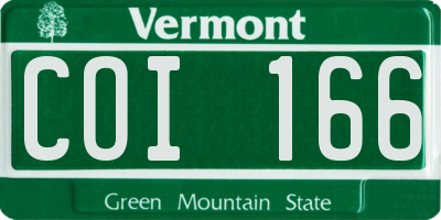 VT license plate COI166