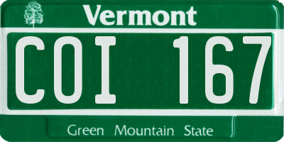 VT license plate COI167