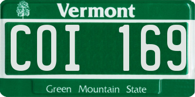VT license plate COI169