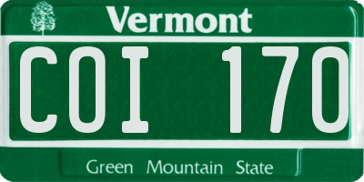 VT license plate COI170