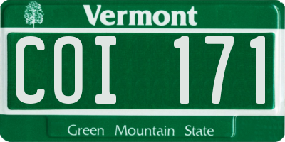 VT license plate COI171