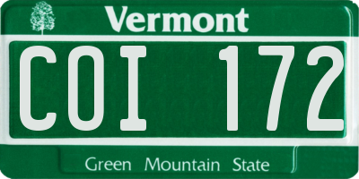VT license plate COI172