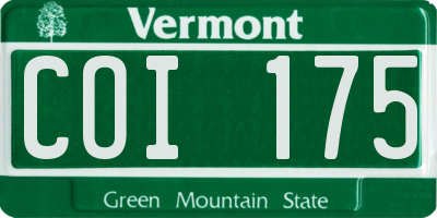 VT license plate COI175