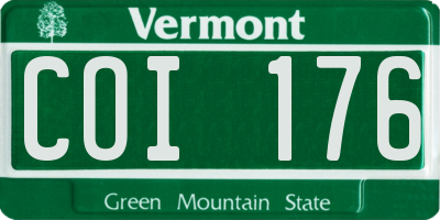 VT license plate COI176