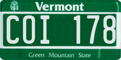 VT license plate COI178