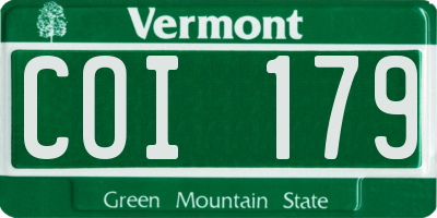 VT license plate COI179