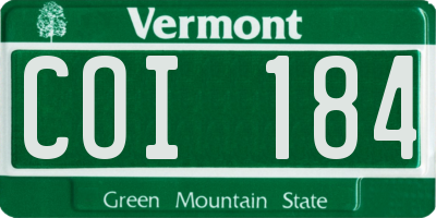 VT license plate COI184