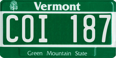 VT license plate COI187