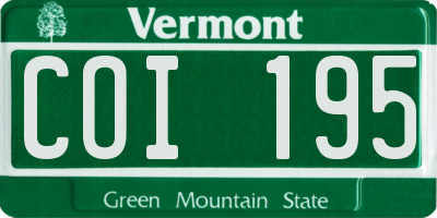 VT license plate COI195