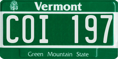 VT license plate COI197