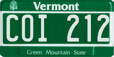 VT license plate COI212