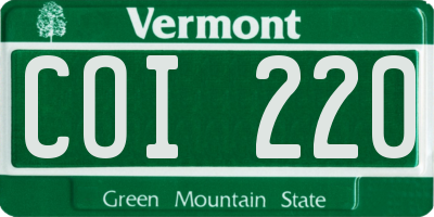 VT license plate COI220
