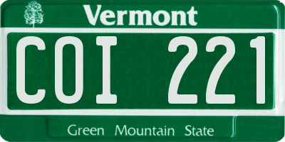 VT license plate COI221