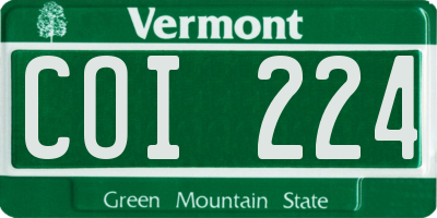 VT license plate COI224
