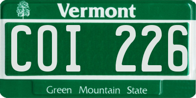 VT license plate COI226