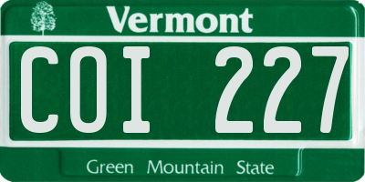 VT license plate COI227