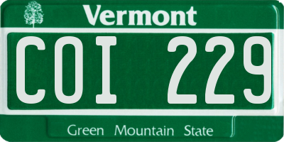 VT license plate COI229