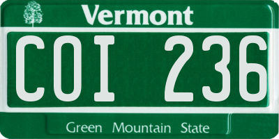 VT license plate COI236