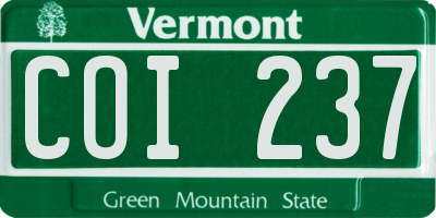 VT license plate COI237