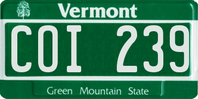 VT license plate COI239