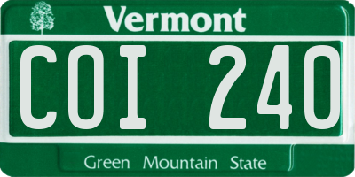 VT license plate COI240