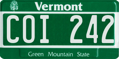VT license plate COI242