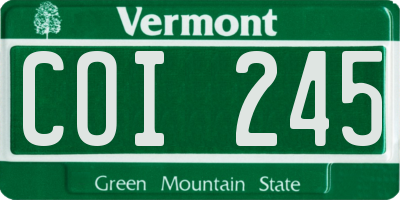 VT license plate COI245