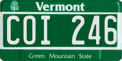 VT license plate COI246