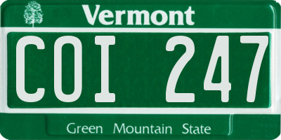 VT license plate COI247