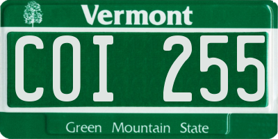VT license plate COI255