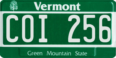 VT license plate COI256