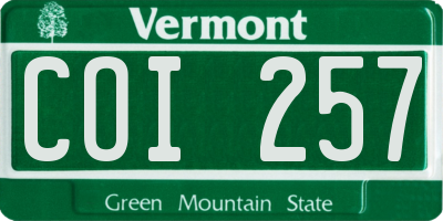 VT license plate COI257