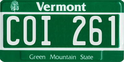 VT license plate COI261