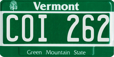 VT license plate COI262