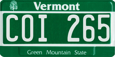 VT license plate COI265