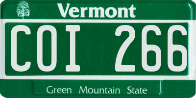 VT license plate COI266