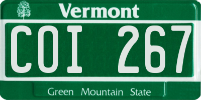 VT license plate COI267