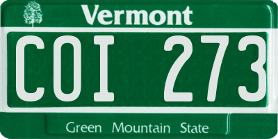 VT license plate COI273