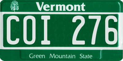 VT license plate COI276