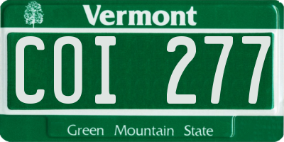 VT license plate COI277