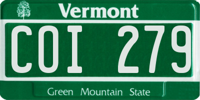 VT license plate COI279