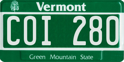 VT license plate COI280
