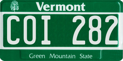 VT license plate COI282
