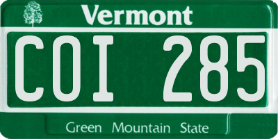 VT license plate COI285