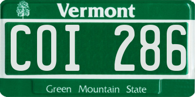 VT license plate COI286