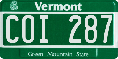 VT license plate COI287