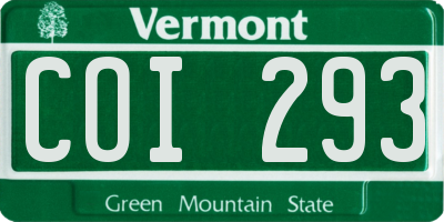 VT license plate COI293